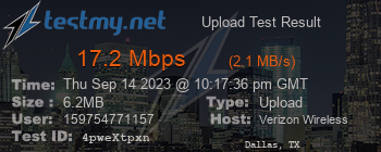 Speed Test Result