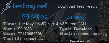 Speed Test Result