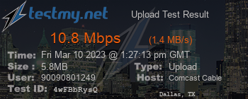 Speed Test Result