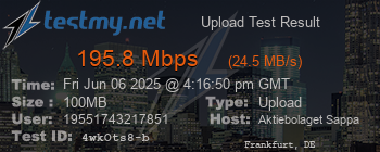 Speed Test Result