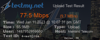 Speed Test Result