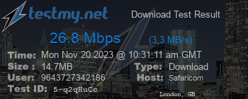 Speed Test Result