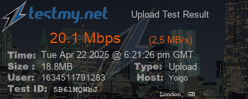 Speed Test Result