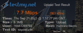 Speed Test Result