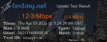 Speed Test Result