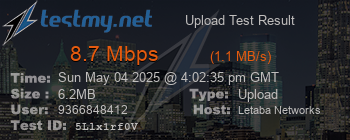 Speed Test Result