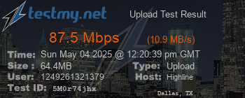 Speed Test Result
