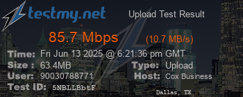 Speed Test Result