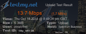 Speed Test Result