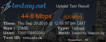 Speed Test Result