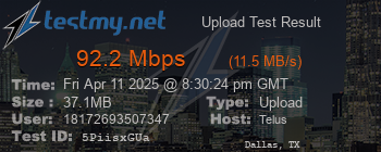 Speed Test Result