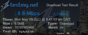 Speed Test Result