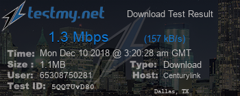 Speed Test Result