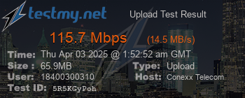 Speed Test Result
