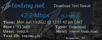 Speed Test Result