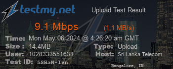 Speed Test Result