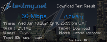 Speed Test Result