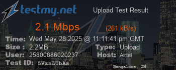 Speed Test Result