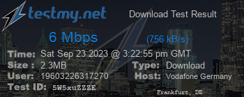 Speed Test Result