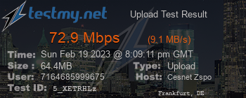 Speed Test Result