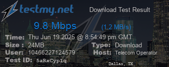 Speed Test Result