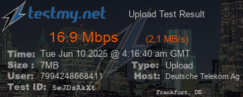 Speed Test Result