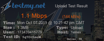 Speed Test Result