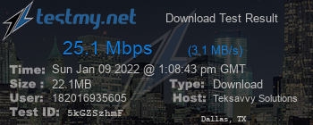 Speed Test Result