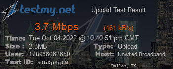 Speed Test Result