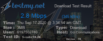 Speed Test Result