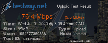 Speed Test Result