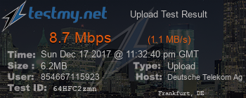 Speed Test Result