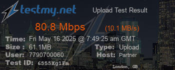 Speed Test Result