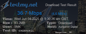Speed Test Result