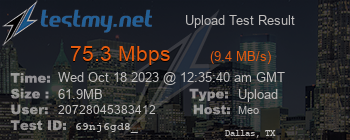 Speed Test Result