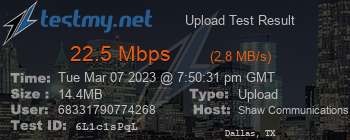 Speed Test Result