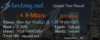 Speed Test Result