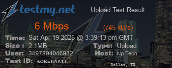 Speed Test Result