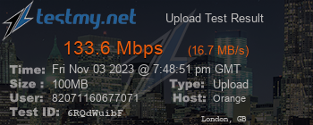 Speed Test Result