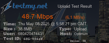 Speed Test Result