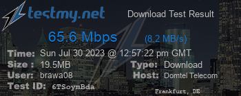 Speed Test Result