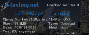 Speed Test Result