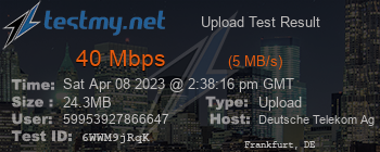 Speed Test Result