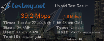 Speed Test Result