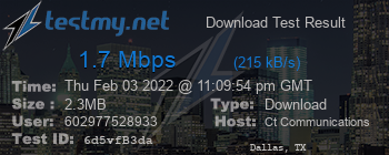 Speed Test Result