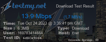 Speed Test Result