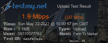 Speed Test Result