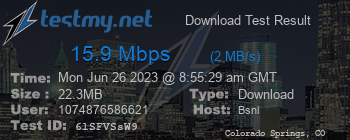 Speed Test Result