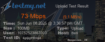 Speed Test Result
