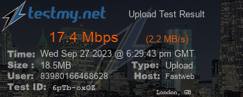 Speed Test Result